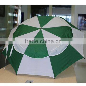 2 fold telescopic function golf umbrella with vents