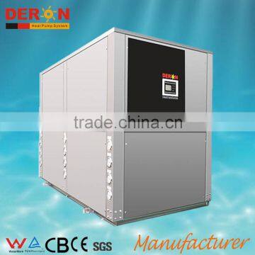 Large industrial monoblock hot water heat pump ground geothermal source with certral solar air condition