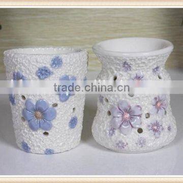 wholesale ceramic colorful flower oil warmer small MOQ