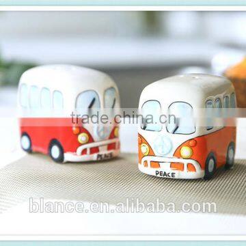 Camper Van VW ceramic salt and pepper shaker set in bus design