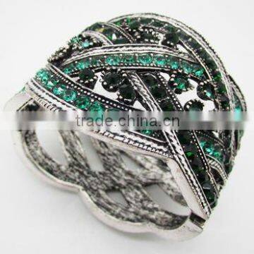 Tribe style green rhinestone bracelet,Zinc alloy bracelets,Fashion bangle for women