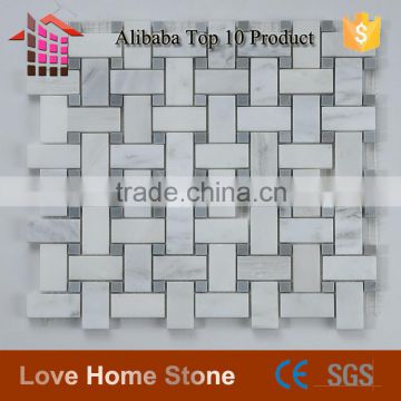 Customized Shaped Stone Mosaic Tiles, Basketweave Mosaic Tile for Wall and Floor