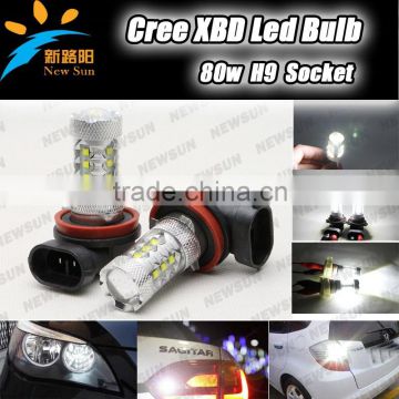 Ultra Bright White LED C ree 80W H9 16-LEDs Fog Turn Signal Brake Light 12V-24V