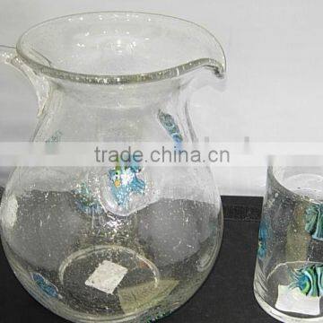 FISH PATTERN GLASS DECANTER