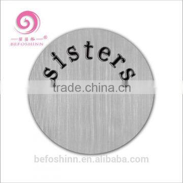 Stainless Steel Plate For Locket "Sisters" Floating Locket Plate