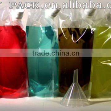 sugar plastic spout bag \milk spout bag/liquid plastic spout bag/wine spout bag for liquid