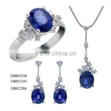 New Products Zircon Earrings,Rings,Necklace Jewelry Set /925 Sterling Silver Jewelry Set