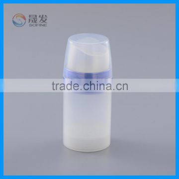 Liquid from the top export of cosmetic airless pump bottle