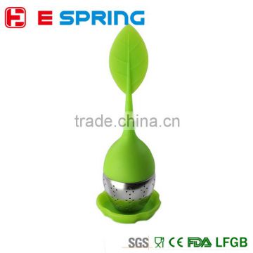 Novelty leaves shaped stainless ball for silicone tea infuser