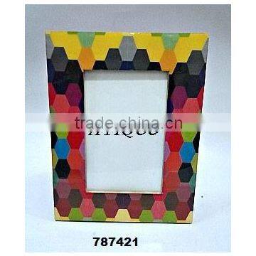 Wooden Photo Frame Painted Yellow