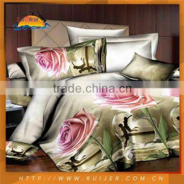 Fashion Home Soft Printed Silk Bedding Set photo-3