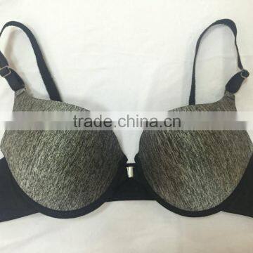 Latest Design Melange Grey Extreme Push UP Thick Pad Molded Bra