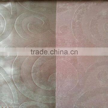 100%Polyester High Quality Fleece Stripe Base Scroll Embossed Curtain Fabric Blackout Fabric