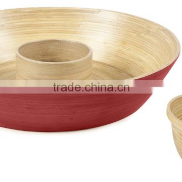 Bamboo Dip Fruit Bowl, SGS Red Bamboo Mixing Bowl