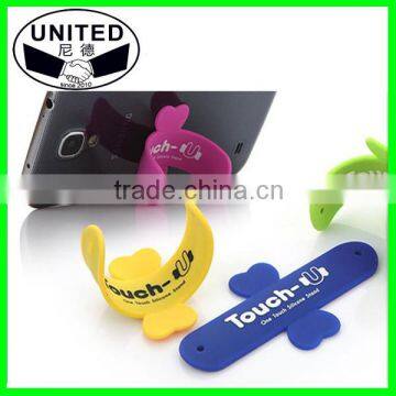 Factory price high quality colorful portable one touch silicone cellphone stand