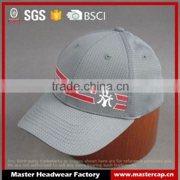 High quality Custom Gray Stretch Cap with Print decoration