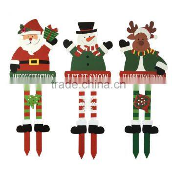 Wooden christmas decorative garden stake xmas holiday yard stake hot sale