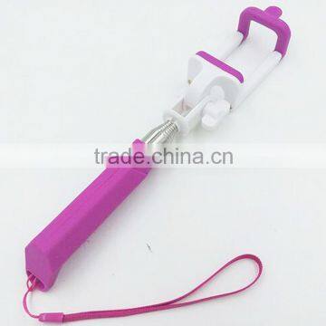 2015 monopad selfie stick wired selfie monopad for android and IOS smart cell phone christmas pink gift for girl