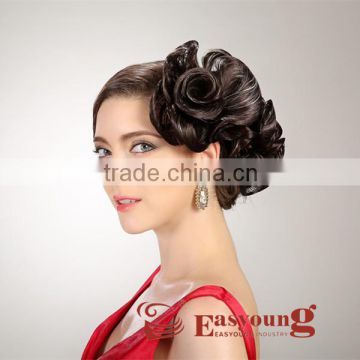 Synthetic hair pieces for updo , beauty salon show wig hair accessories