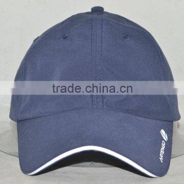 Guangzhou hat factory professional custom 6 panel 100% polyester embroidery logo dark blue outdoor sports cap