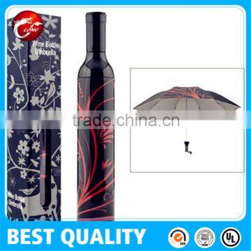 8 Pannels 0%Wine Umbrella 3 Fold Umbrella Advertising Wine Bottle Shape Umbrella