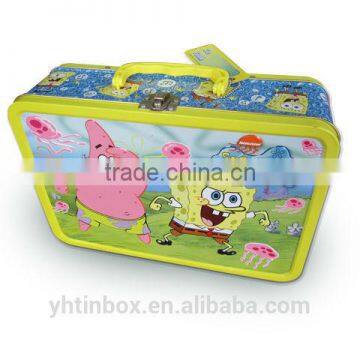 lovely cartoon schoolbag tin box