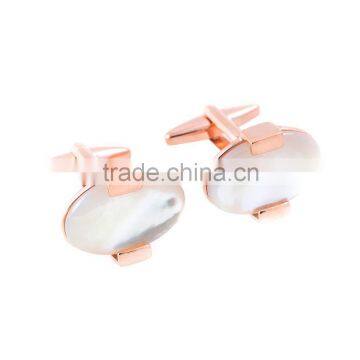 Wholesale mother of pearl cufflinks rose gold shirt sleeve clip for women