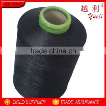 wholesale 75/100/150D raw white DDB dope dyed black polyester yarn