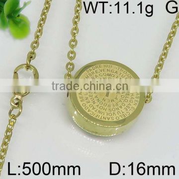 Simple design antique round shape gold plating necklace