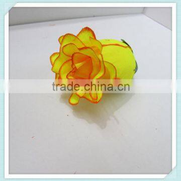 Cheap artificial silk red rose flower heads for wedding(AM-F-016)