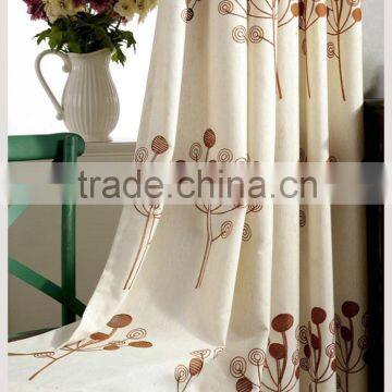 100% Polyester Luxury salon hall polyester green embroidery sheer voile fabric curtain