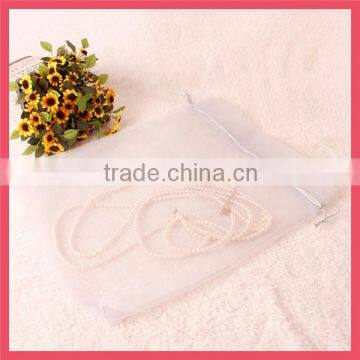 factory price cheap fashion long wedding pure white round organza gift bag