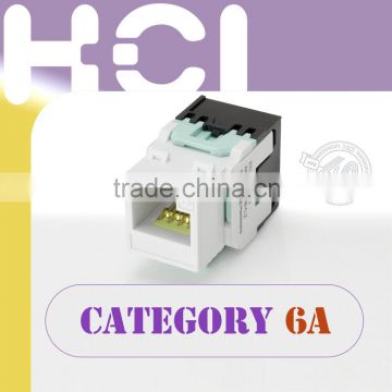 Network Solution Cat 6A UL 180 Degree UTP 8P8C Connector Modular Keystone Jacks