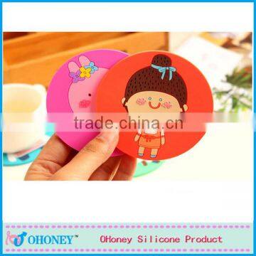 Wholesale various colors round cut cup mat,FDA/LFGB standard romany cup cushion fashion silicone cup mat cup holder