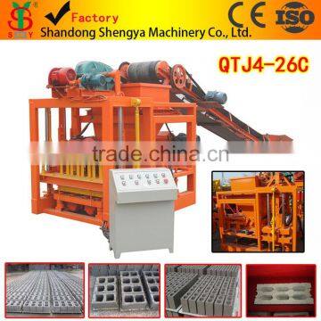 Low price concrete bricks & blocks moulding machinery QTJ4-26 automatic brick making machine sold well in South Africa