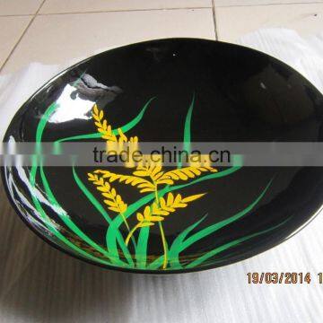 More love for the motherland Vietnam lacquer bowl of vegetablesl , rice serving dishes 100% handmade from Viet Nam