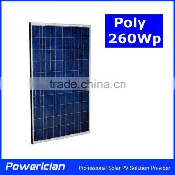 High Efficiency Solar Panel 260Wp Poly Module for Grid Tied System On Grid System