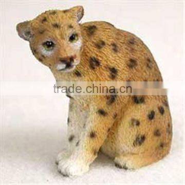 customized handmade painted decorative animal Leopard Miniature Figurine for sale