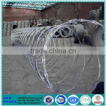 Galvanized decorative razor barbed wire fencing