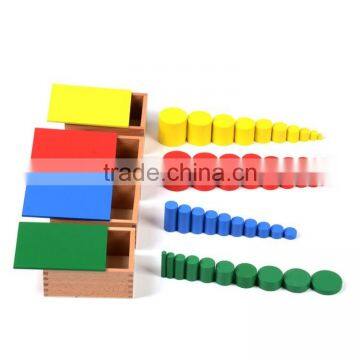 Educational Toy Colorful Montessori Material Knobless Cylinders