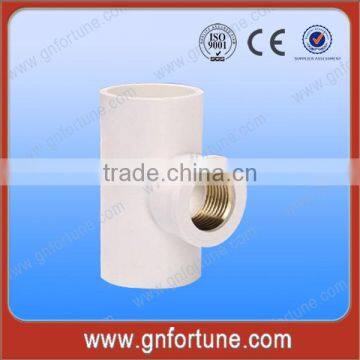 PVC Water Pipe Fittings Brass Female Thread Reducing Tee