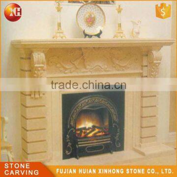 Best Sale Mantel Indoor Wood Burn Red Stone Fireplace