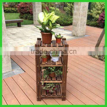 Assemble wooden garden flower shelf