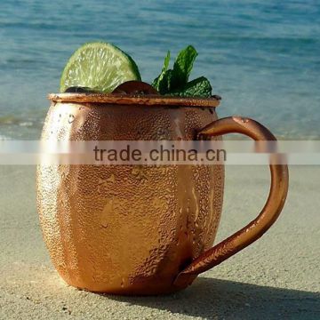 Hot Sale 100% pure Copper Hammered Moscow Vodka Mule Mugs With Set of 4 pieces