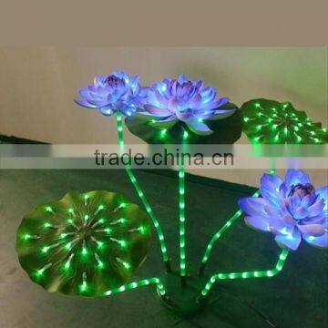 2017 hot sale luminous fiber optic colorful led lotus lamp