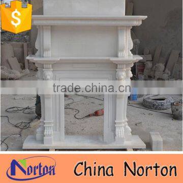 indoor decorative white marble double fireplace mantel NTMF-F853S