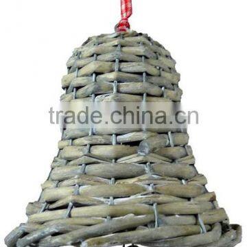 Manufacturer wholesaler Christmas wicker rattan bell decoration