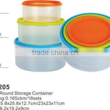 Round plastic food strorage lunch box and food container meal prep containers boite a vivres die Kasserolle