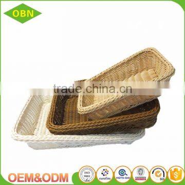 Hand Woven Washable Solid Plastic Food Basket photo-5