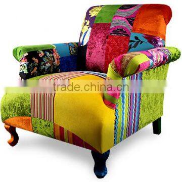 Classic Elegant Spanish Style Sharp Contrast Patchwork Three Sear Sofa BF11-0624a-02 photo-4